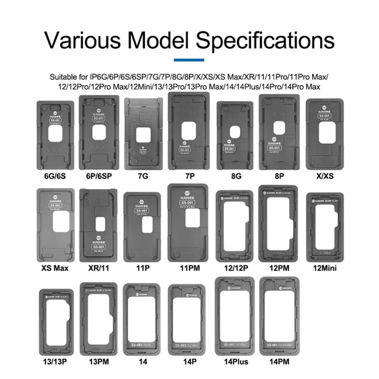 Cargue la imagen en el visor de la galería, [SS-061] SUNSHINE iPhone Series LCD Screen Positioning Mold – Compatible with iPhone 6 to 14 Pro Max - Polar Tech Australia
