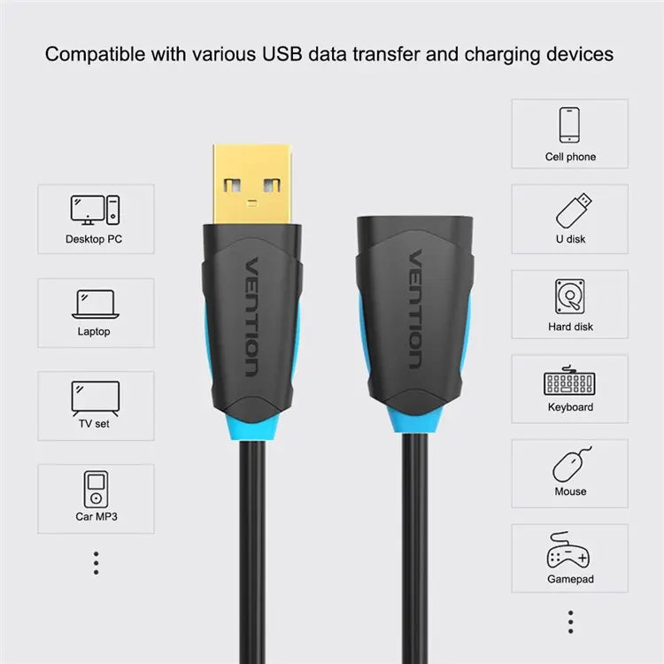 Load image into Gallery viewer, Xbox One PC VENTION CBCBI 3m Gold Plated USB 2.0 Extension Data Cable - Game Gear Hub
