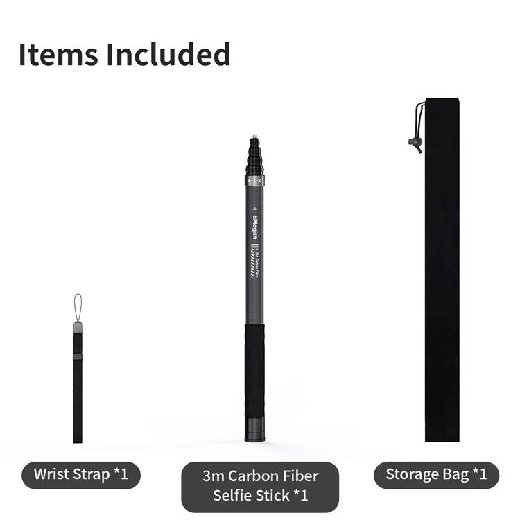 Load image into Gallery viewer, [3M Super Long] AMAGISN 3m Carbon Fiber Selfie Stick Sports Camera Extension Pole for Insta360 / DJI / GoPro - Polar Tech Australia
