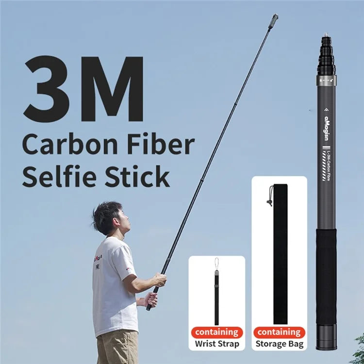 Load image into Gallery viewer, [3M Super Long] AMAGISN 3m Carbon Fiber Selfie Stick Sports Camera Extension Pole for Insta360 / DJI / GoPro - Polar Tech Australia
