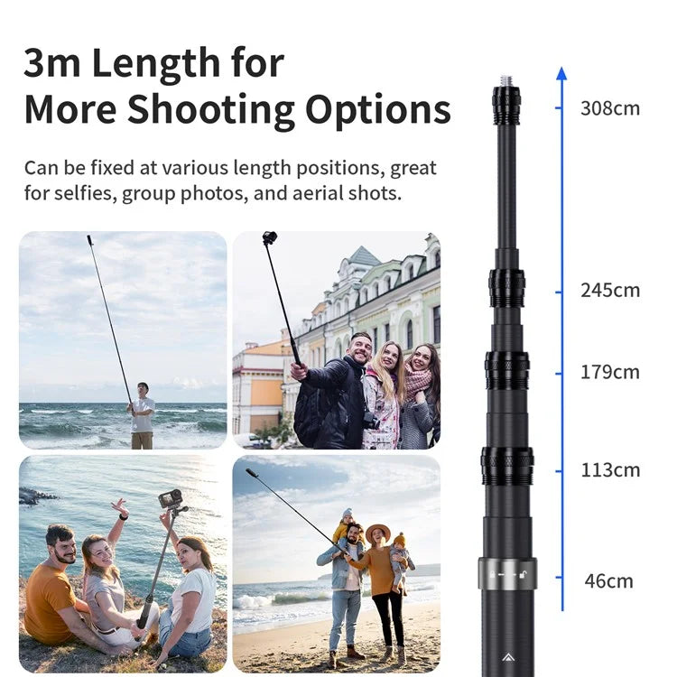 Load image into Gallery viewer, [3M Super Long] AMAGISN 3m Carbon Fiber Selfie Stick Sports Camera Extension Pole for Insta360 / DJI / GoPro - Polar Tech Australia

