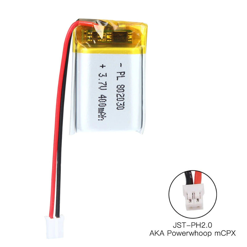 Chargez l&#39;image dans la visionneuse de la galerie, [PH2.0-JST Connector][802030] Universal 400mAh 3.7V Rechargeable Li-Ion Lithium Polymer Battery - Polar Tech Australia
