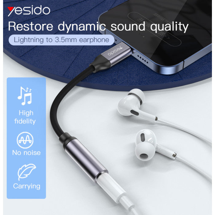 Cargue la imagen en el visor de la galería, [Lightning Port] Yesido iPhone iPad Lightning to 3.5mm Audio Headphone Jack Adapter
