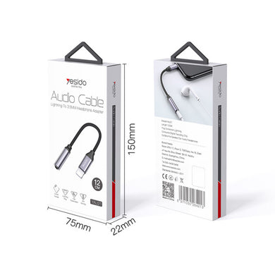 [Lightning Port] Yesido iPhone iPad Lightning to 3.5mm Audio Headphone Jack Adapter - Polar Tech Australia