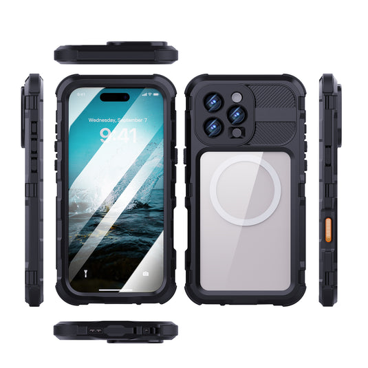 [M Series][Magsafe Compatible] Apple iPhone 14 / 14 Plus / 14 Pro / 14 Pro Max - Redpepper Metal Heavy Duty Waterproof Magnetic Silicone Phone Case With Lanyard - Polar Tech Australia