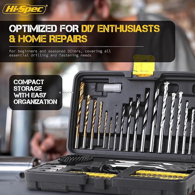 Load image into Gallery viewer, Hi-Spec 63 in 1 Multi Steel Drill Bits &amp; Screw Nut Driver Bit Set Drilling Metal, Wood, Brick &amp; Concrete Accessories With Storage Case
