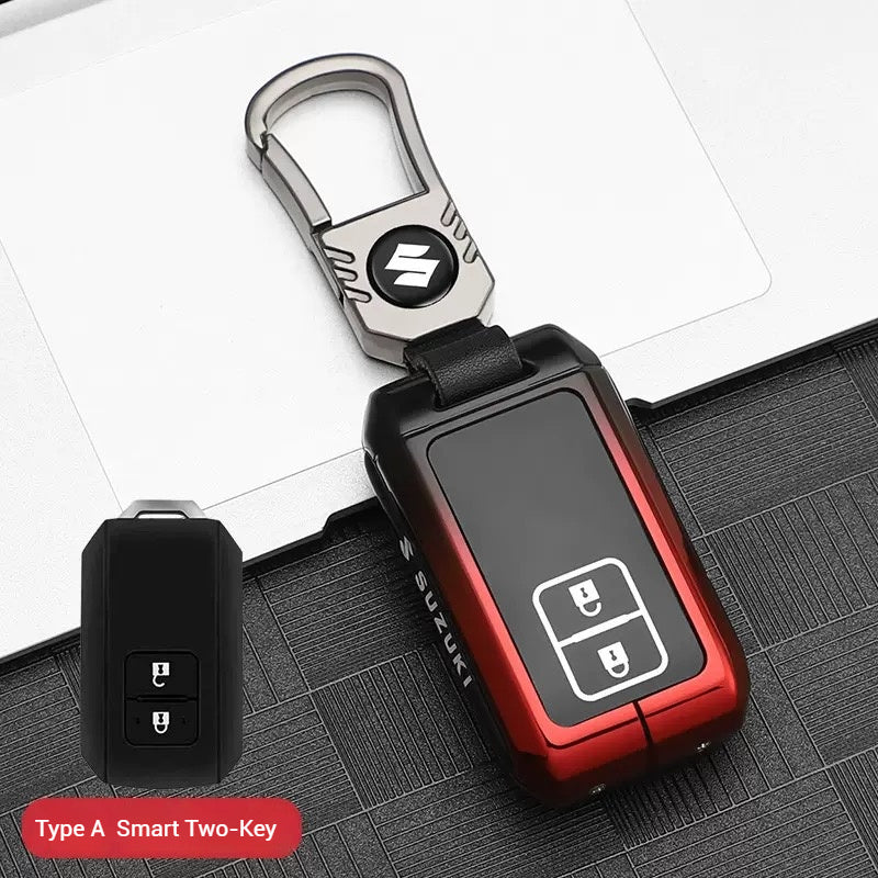 Chargez l&#39;image dans la visionneuse de la galerie, Suzuki Zinc Alloy + Silicone Car Key Fob Case Cover For Dzire, Ertiga, Vitara, Brezza, Baleno, HustlerJimny,
