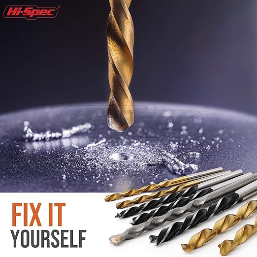 Load image into Gallery viewer, Hi-Spec 130 Piece drill Set DIY drilling in metal, wood and plastic with HSS steel drill with titanium coating
