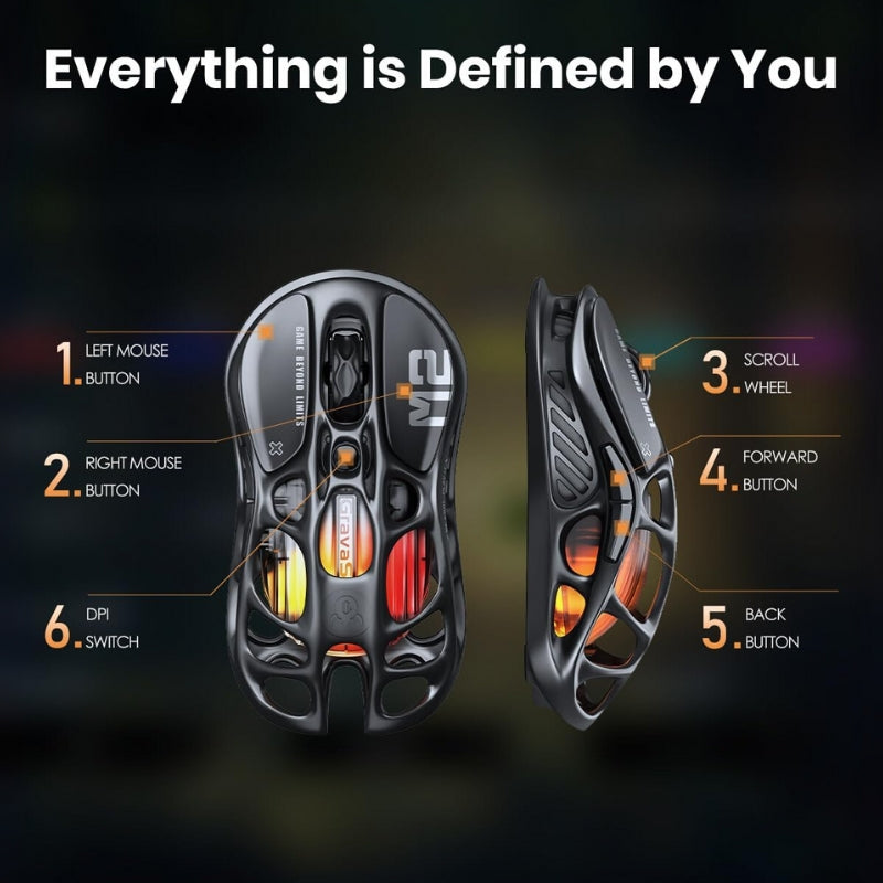 Cargue la imagen en el visor de la galería, GravaStar Mercury M2 Wireless Gaming Mouse with Optical Sensor with 26,000 DPI 79g Lightweight
