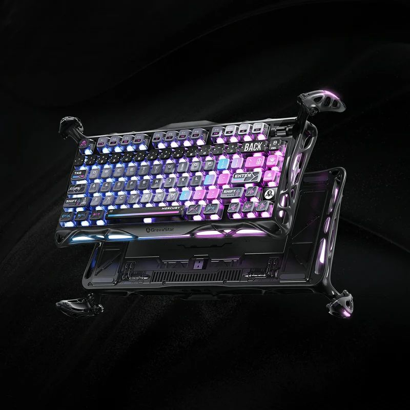 Cargue la imagen en el visor de la galería, Gravastar Mercury K1 Pro 75% Wireless Mechanical Gaming Keyboard Aluminum Alloy Material With RGB Lighting
