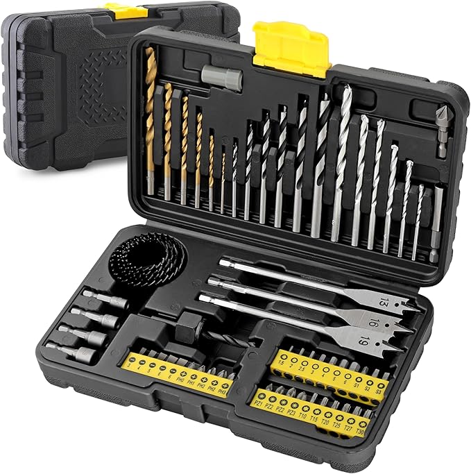 Load image into Gallery viewer, Hi-Spec 63 in 1 Multi Steel Drill Bits &amp; Screw Nut Driver Bit Set Drilling Metal, Wood, Brick &amp; Concrete Accessories With Storage Case
