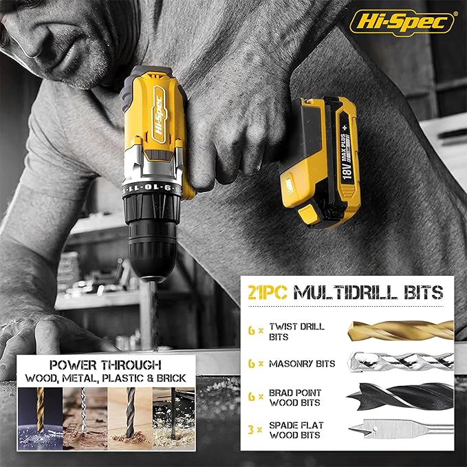 Load image into Gallery viewer, Hi-Spec 63 in 1 Multi Steel Drill Bits &amp; Screw Nut Driver Bit Set Drilling Metal, Wood, Brick &amp; Concrete Accessories With Storage Case
