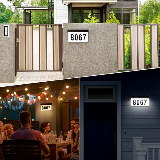 Solar Charge & Battery Powered Address Sign LED Illuminated House Numbers Address LED Sign