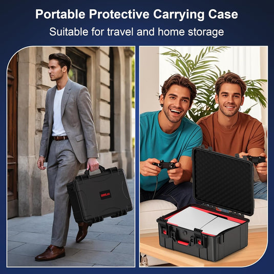 SONY PlayStation 5 Slim / PS5 Slim - Heavy Duty Waterproof All-in-one Multifunction Durable Carry Box Travel Storage Suitcase