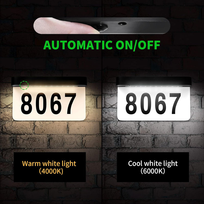Chargez l&#39;image dans la visionneuse de la galerie, Solar Charge &amp; Battery Powered Address Sign LED Illuminated House Numbers Address LED Sign
