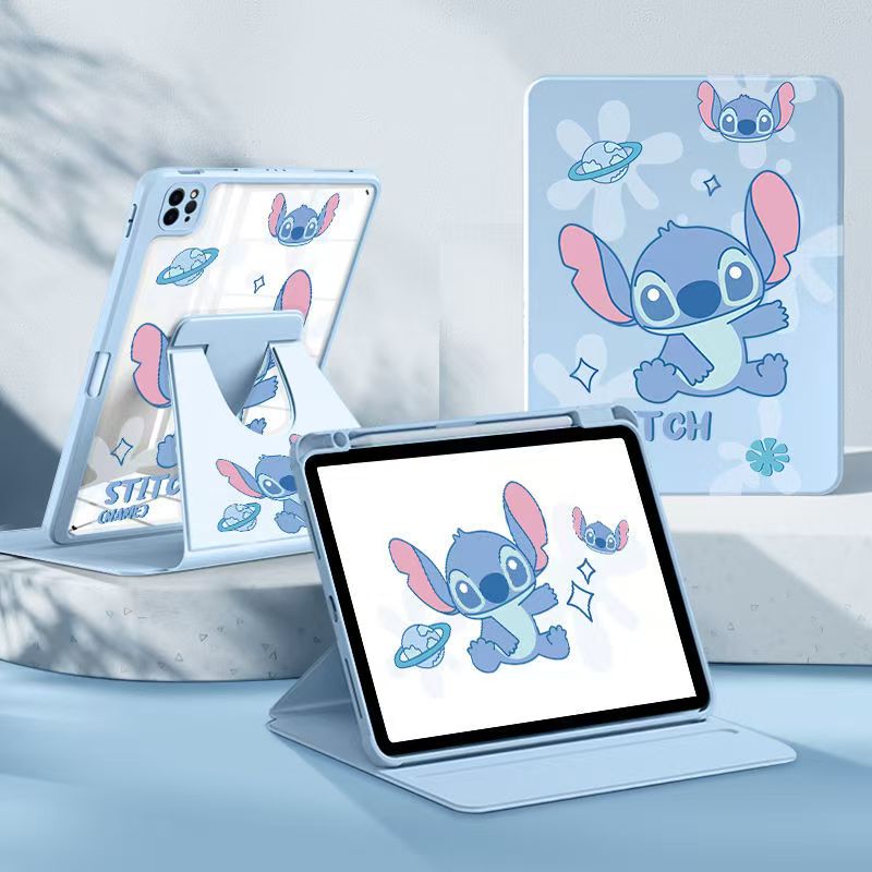 Cargue la imagen en el visor de la galería, Apple iPad Pro 13-inch M4 (2024) Stitch Smart 360° Degree Rotate Stand Shockproof Flip Cover Case
