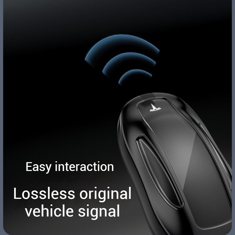 Load image into Gallery viewer, Tesla Full Aluminum Alloy + PU Leather Cover Car Key Fob Case for Model X
