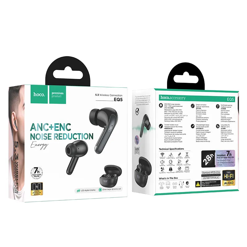 Load image into Gallery viewer, [EQ5] HOCO TWS Dual Mic ANC+ENC Noise Reduction Wireless Bluetooth 5.3 Touch Control Sport Stereo Earphone - Polar Tech Australia
