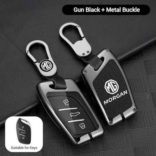 MG Zinc Alloy + PU Leather Car Key Fob Case Cover For MG3, MG5, MG6, MG7, ZST, ZS, GS, MG ONE, MG4 EV