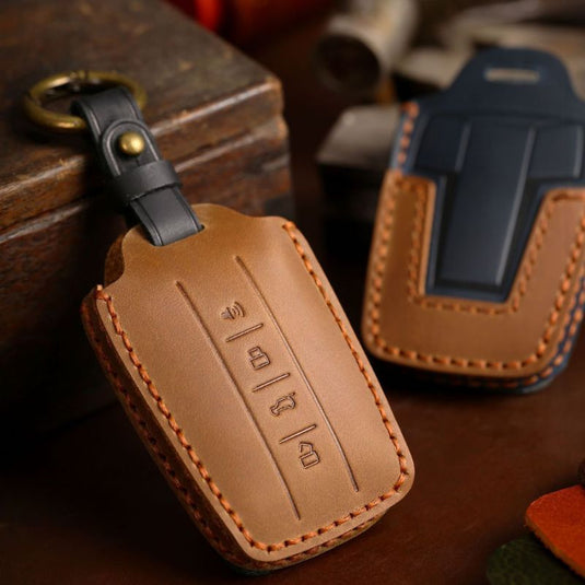 Great Wall Handcrafted Genuine Leather Car Key Fob Case Cover For Tank 300, 400, 500, 700