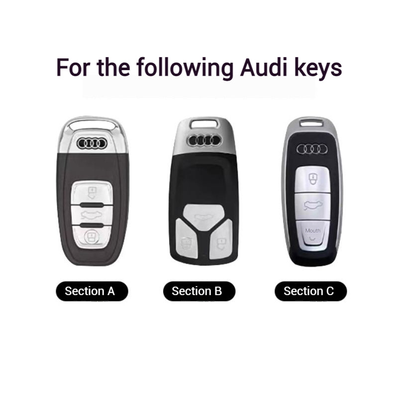 Cargue la imagen en el visor de la galería, Audi 360° All Inclusive Car Key Fob Case Cover For A3, A4, A5, A6, A7, A8, Q2, Q5, Q7, Q8, e-tron
