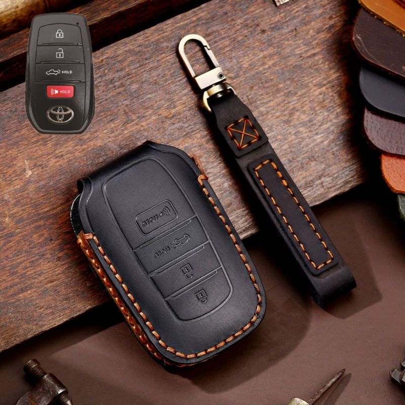 Cargue la imagen en el visor de la galería, Toyota Handcrafted Genuine Leather Car Key Fob Protective Case Cover For Highlander, RAV4, Camry, Sienna, Tacoma, 4Runner, Tundra, Sequoia, Land Cruiser - i-Station Mobile Phone &amp; Electronic Device Repair and Accessories
