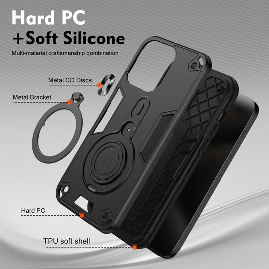 Nothing Phone (2a) Plus - Metal Ring 360 Degree Rotating Holder PC Hybrid TPU Phone Case - Polar Tech Australia