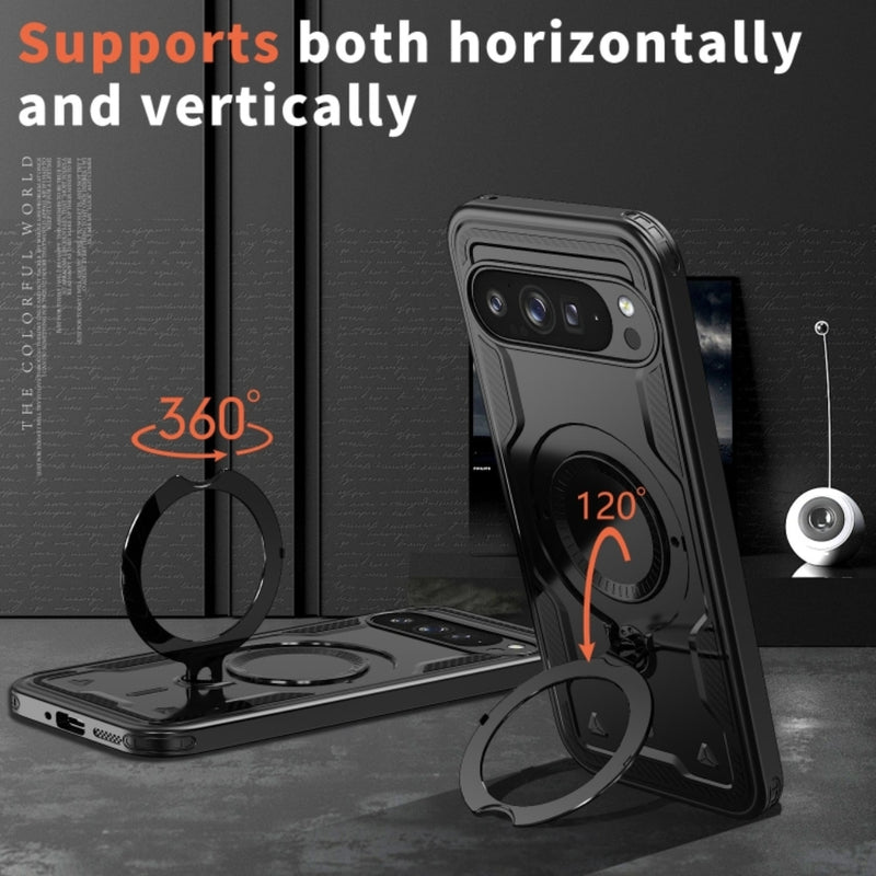 Load image into Gallery viewer, Google Pixel 10 / 10 Pro - TPU+PC 2-in-1 Material Shockproof Protective Case with Metal Rotating Stand
