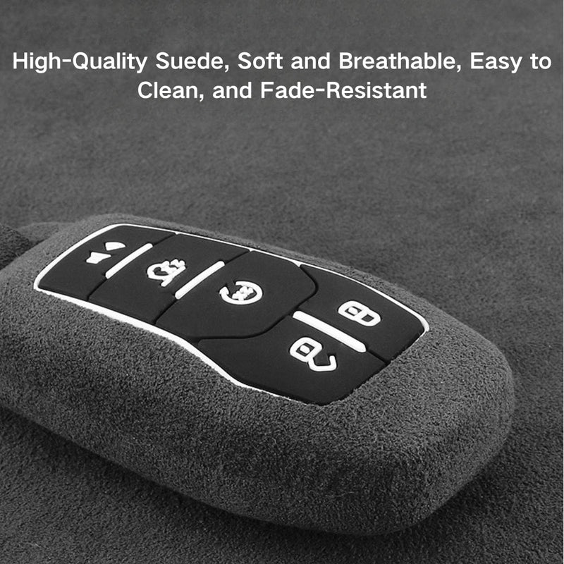 Chargez l&#39;image dans la visionneuse de la galerie, Ford High-Quality Suede Car Key Fob Protective Case Cover For Fusion, Mondeo, Mustang, Explorer, Edge, EcoSport
