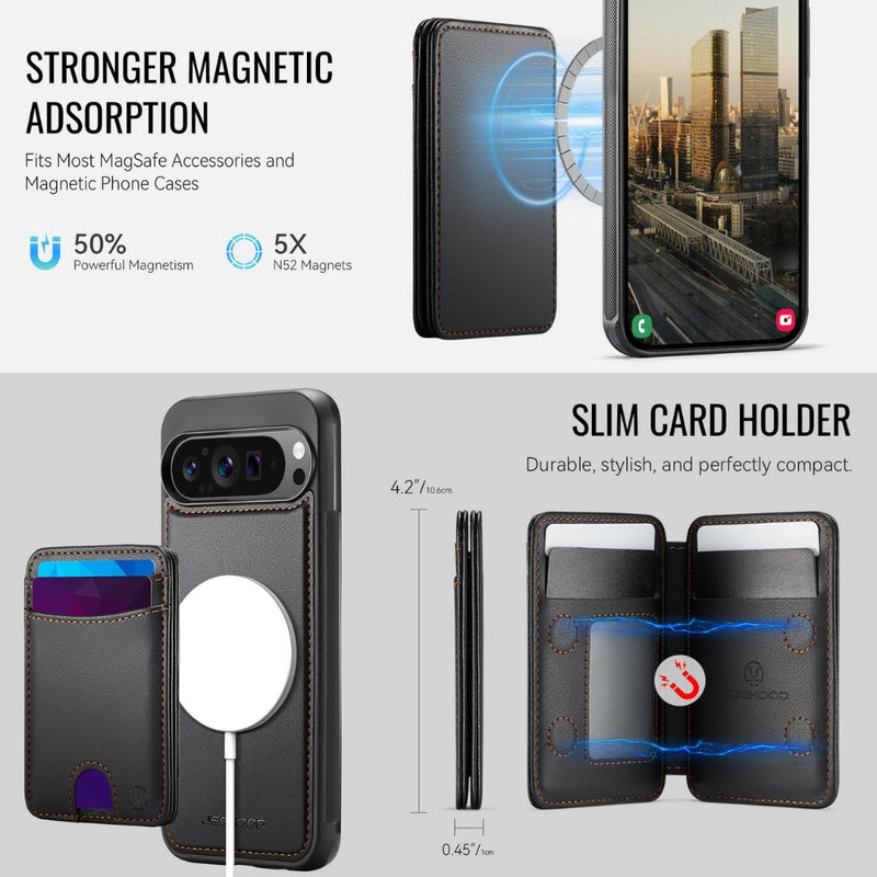 Chargez l'image dans la visionneuse de la galerie, Google Pixel 11 Pro XL - Flip Card Bag MagSafe Split RFID Leather Phone Case

