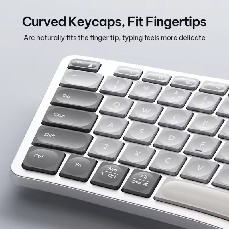 Cargue la imagen en el visor de la galería, Ergonomic Split Wireless Keyboard, Bluetooth 5.0/2.4GHz/USB-C Wired, 80-Key Rechargeable Keyboard for Windows, Mac OS, Android
