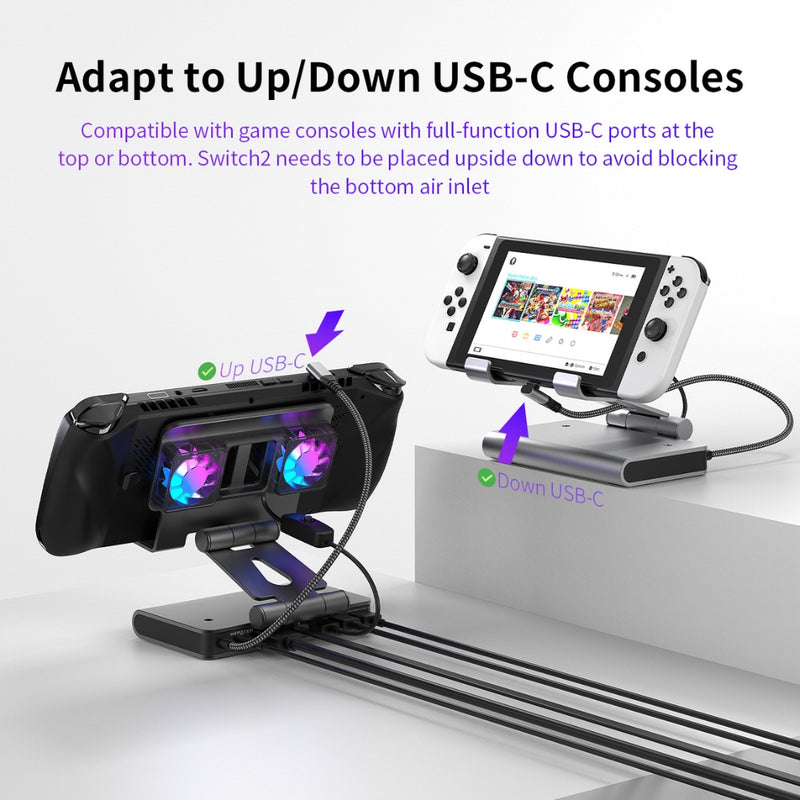 Load image into Gallery viewer, Nintendo Switch 2 - 100W Docking Station Cooling Fan Base Compatible with ROG Ally / Ally X / Steam Deck
