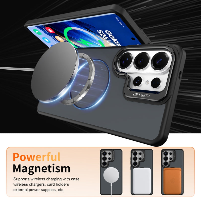 Cargue la imagen en el visor de la galería, Samsung Galaxy S26 / S26 Plus / S26 Ultra - Color Block Magnetic Skin-Feel Camera Stand Protective Case
