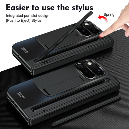 Google Pixel 11 Pro Fold - Electroplated Hinge Full-Cover Shockproof Case (With Stylus Pen)