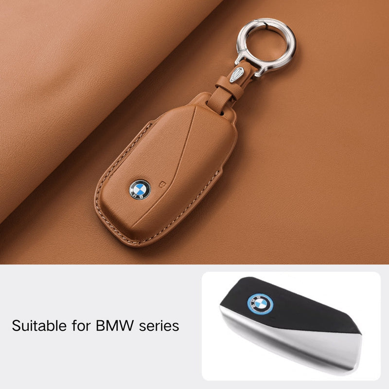 Load image into Gallery viewer, BMW Leather Car Key Fob Case Cover For 1, 2, 3, 5, 7 Series, X1, X3, X5, X6, X7, ix1, ix40, ix50, i8
