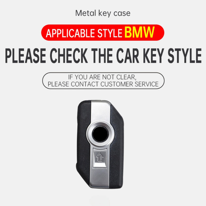 Load image into Gallery viewer, BMW Motorcycle Zinc Alloy + Leather Protection Car Key Fob Case Cover For R1200GS, R1250GS, R1200RT, K1600, K1600B
