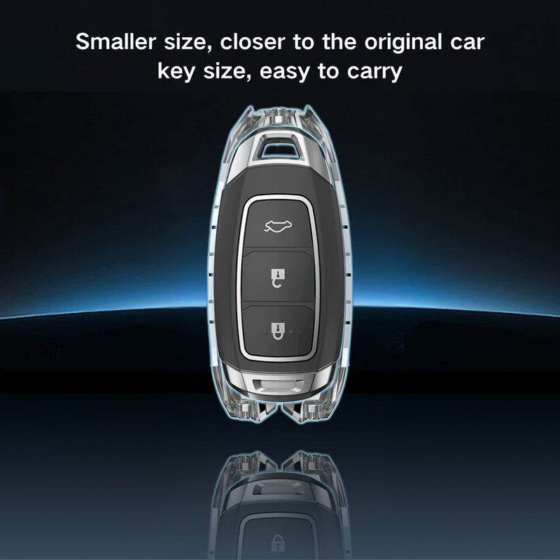 Chargez l&#39;image dans la visionneuse de la galerie, Hyundai Zinc Alloy Car Key Fob Protective Case Cover For Tucson, Sonata Fe, Creta, Ix25, Ix35, Ix45, Verna, Solaris, Mistra, Elantra, Accent

