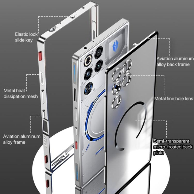 Cargue la imagen en el visor de la galería, ZTE nubia RedMagic 11 Pro / 11 Pro Plus - Single sided Snap Buckle Metal Frame Frosted MagSafe Phone Case - Polar Tech Australia
