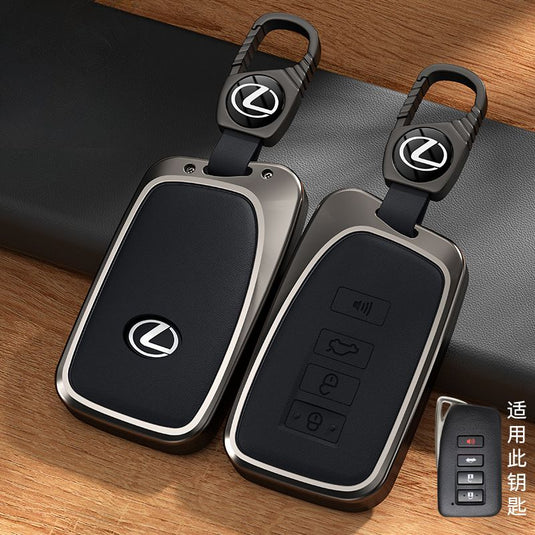 Lexus Aluminum Alloy + PU Leather Car Key Fob Case Cover For ES200, ES300h, RX350h, RX300, NX200, NX260 - Polar Tech Australia