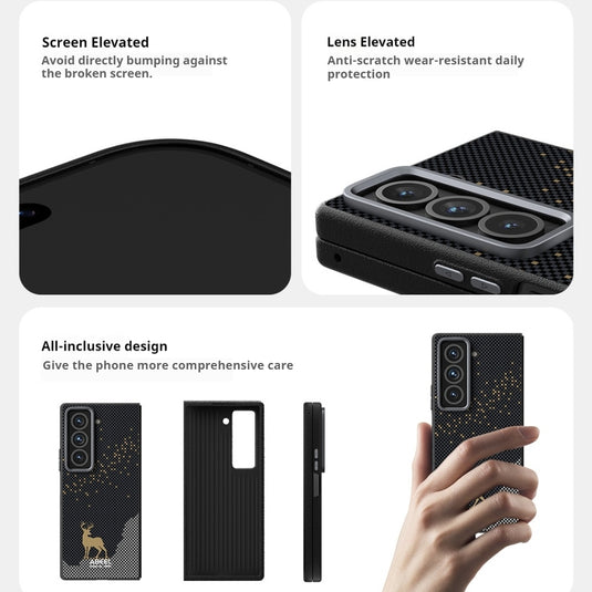 Samsung Galaxy Z Fold 6 (SM-F956) - Carbon Fiber Series 6D Micro Relief MagSafe Phone Case