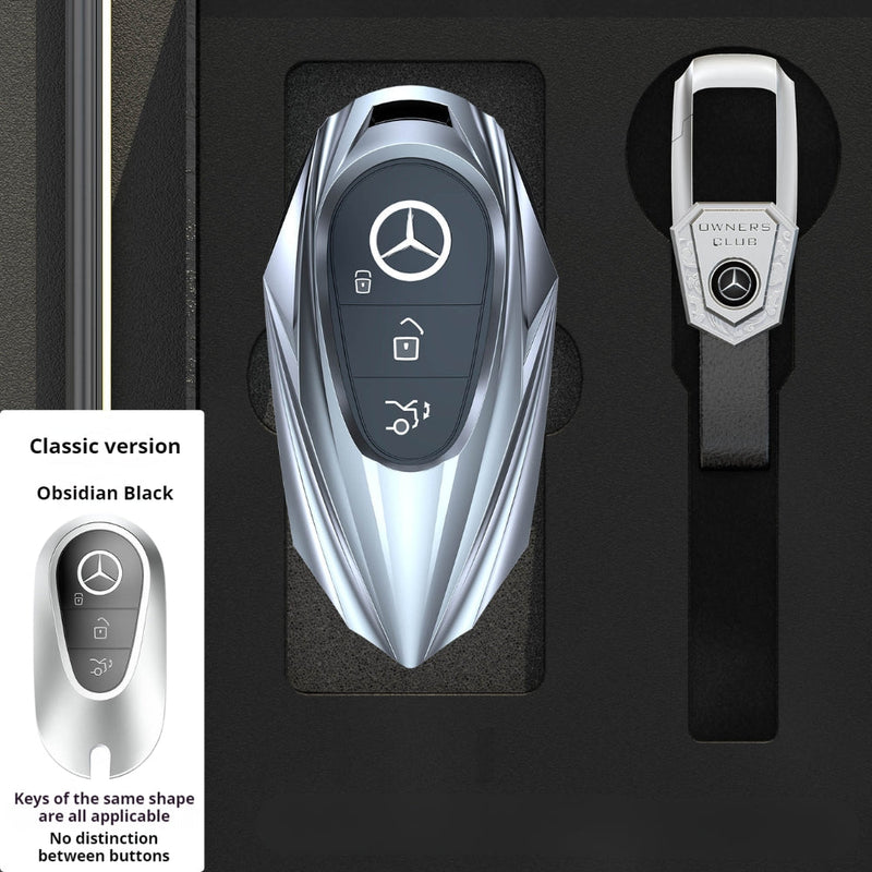Chargez l&#39;image dans la visionneuse de la galerie, Mercedes Benz Mecha Style Zinc Alloy Car Key Fob Case Cover For Benz A, B, C, E, S, G-Class, GLA, GLB, GLC, GLE, GLS, CLA, CLS, EQC
