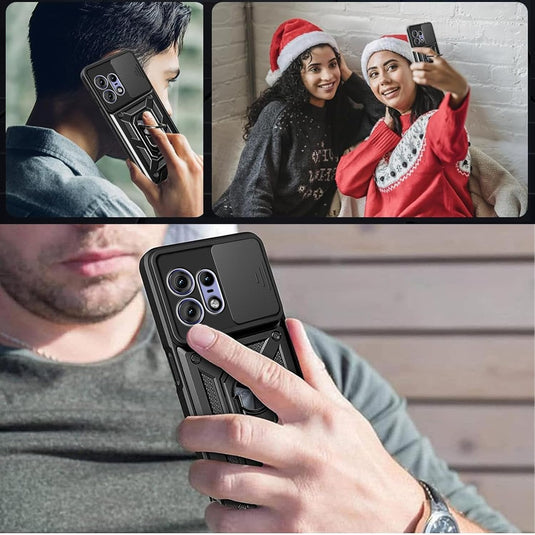 [Built-in 360-degree rotatable ring bracket][Camera Cover] Motorola Moto Edge 50 Pro - Shield Shockproof Rugged Heavy Duty Case - Polar Tech Australia