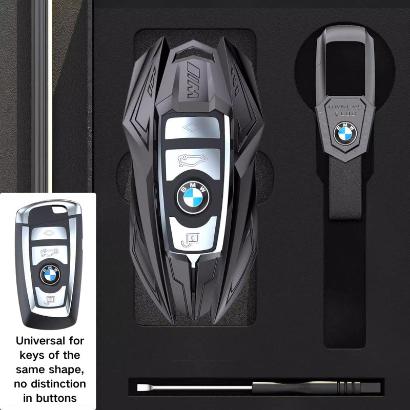 Cargue la imagen en el visor de la galería, BMW Mecha Style Zinc Alloy Car Key Fob Case Cover For 1, 3, 5, 7 Series,X1, X3, X5, X6, X7
