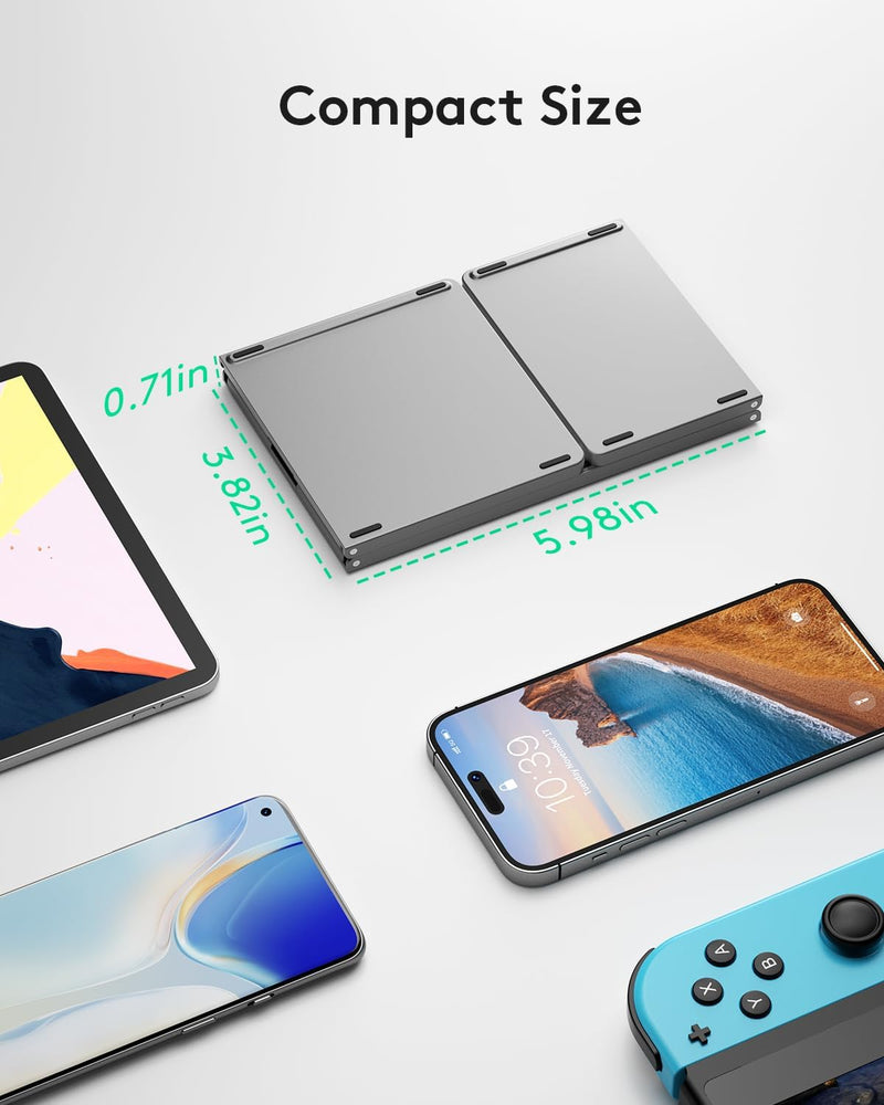 Load image into Gallery viewer, Foldable Bluetooth Keyboard with Touchpad Portable Wireless Keyboard , Rechargeable Full Size Ultra Slim Pocket Folding Keyboard for Android Windows iOS Tablet And Mobile Phone - Polar Tech Australia
