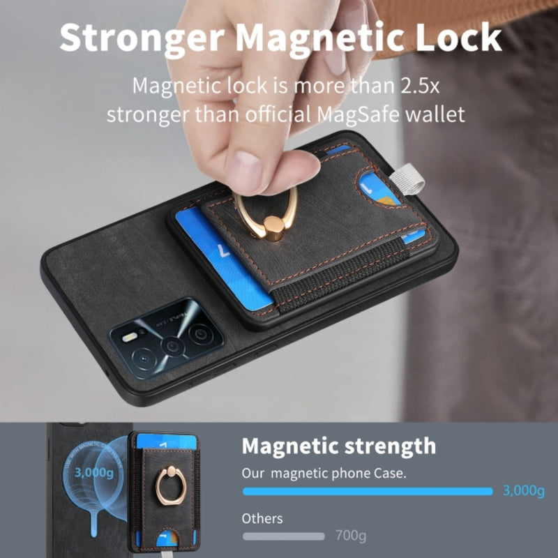 Cargue la imagen en el visor de la galería, OPPO A38 4G/A18 4G - Retro Splitable Magnetic Card Bag Leather Phone Case - Polar Tech Australia
