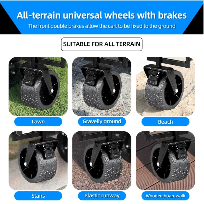 Load image into Gallery viewer, Extender Folding Cart Outdoor Extra Long Utility Large Capacity Wagon Cart Camping Picnic Trolley Beach Collapse Folding Cart - Polar Tech Australia
