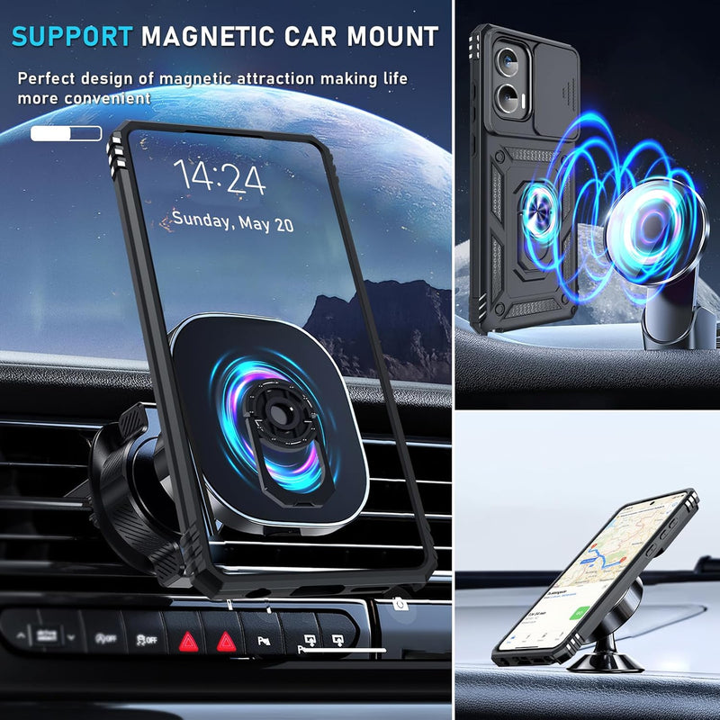 Chargez l&#39;image dans la visionneuse de la galerie, [Magnetic Ring Kickstand][Slide Camera Cover] Motorola Moto G Stylus 5G 2024 - Shield Shockproof Rugged Heavy Duty Case - Polar Tech Australia
