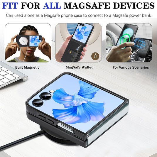 Samsung Galaxy Z Flip8 5G - MagSafe Magnetic Wallet Phone Case with Side Card Holder