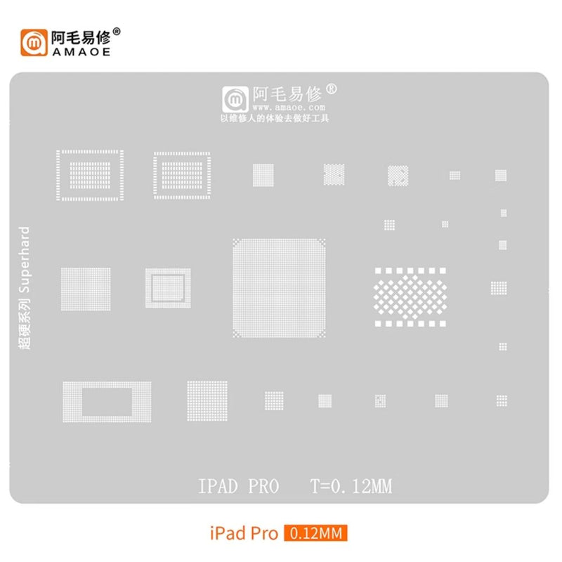 Load image into Gallery viewer, [Amaoe] [Stencil] BGA Reballing Solder Paste Stencil For iPad/iPad2/3/4/5/Air 2/PRO/iPad mini 1/2/3/4/ Soldering Mesh - Polar Tech Australia
