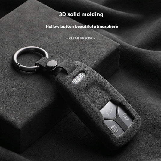 Audi Alcantara Remote Car Key Fob Case Cover For A4, A5, A6, Q5, Q7, S4, S5, S7